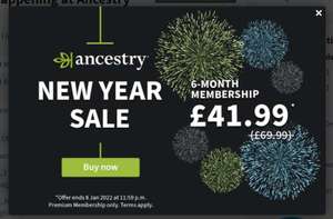 Premium 6 month membership £41.99 @ Ancestry