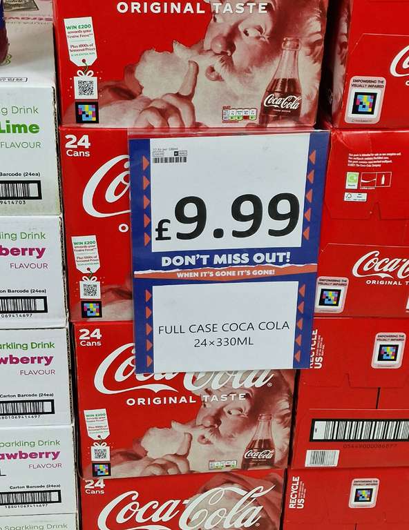 Coca Cola Original Taste 24 x 330ml Can Cases are £9.99 instore @ Heron Foods (Manchester)