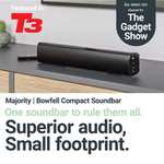 New Majority Bowfell Bluetooth Soundbar TV 50 Watt Stereo Sound System Black - £17.99 With Code Delivered @ XS Only