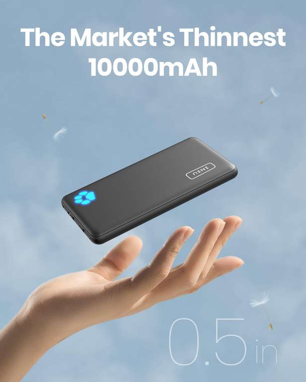 INIU Portable Charger 10000mAh Slimmest & Lightest High-Speed USB C Input & Output - (with voucher & code) Sold by Topstar Getihu FBA