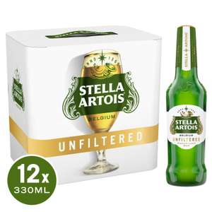 Stella Artois Premium Unfiltered Lager Beer Bottles 5% ABV 12x330ml 2 for £20 or £15 each @ Sainsbury's