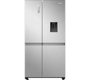 Hisense RS840N4WCE, Side by Side Fridge Freezer with Non Plumbed Water Dispenser, E Rated in Silver or Black