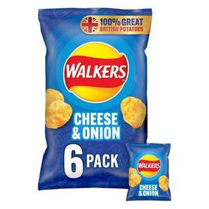 Walkers Cheese & Onion (all flavours) Multipack Crisps 6x25g (Nectar price) £1.35 @ Sainsbury's