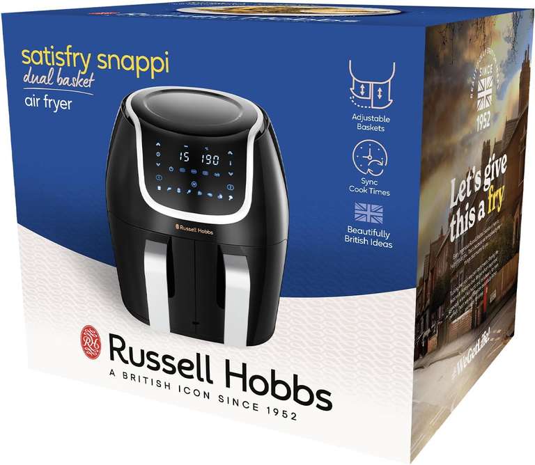 Russell Hobbs 27290 Snappi 8.5L/2x 4.25L Dual Basket Air Fryer 1700W