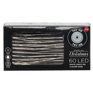 WHSmith 60 LED White Christmas Lights, £4.99 + £2.99 Delivery @ WH Smith