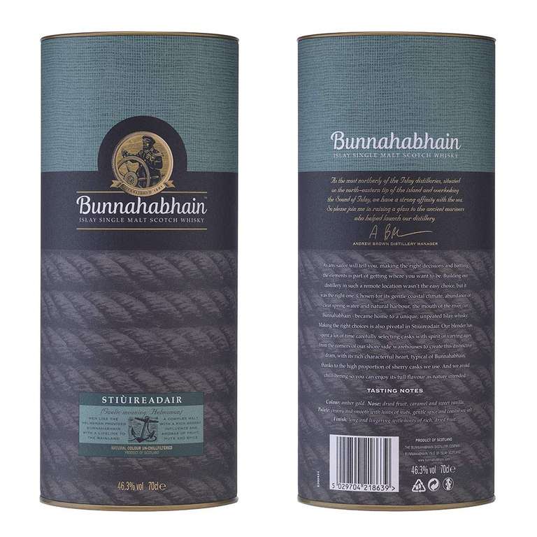 Bunnahabhain Stiuireadair Islay Single Malt Scotch Whisky, 46.3% - 70cl (5% S&S £25.65)