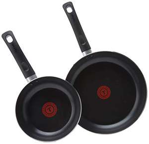 Tefal Taste Twin Pack, Aluminium Frying Pans, Pan Set, Pans 20 cm and 28 cm diameter, Non-Stick, Black, Pack of 2