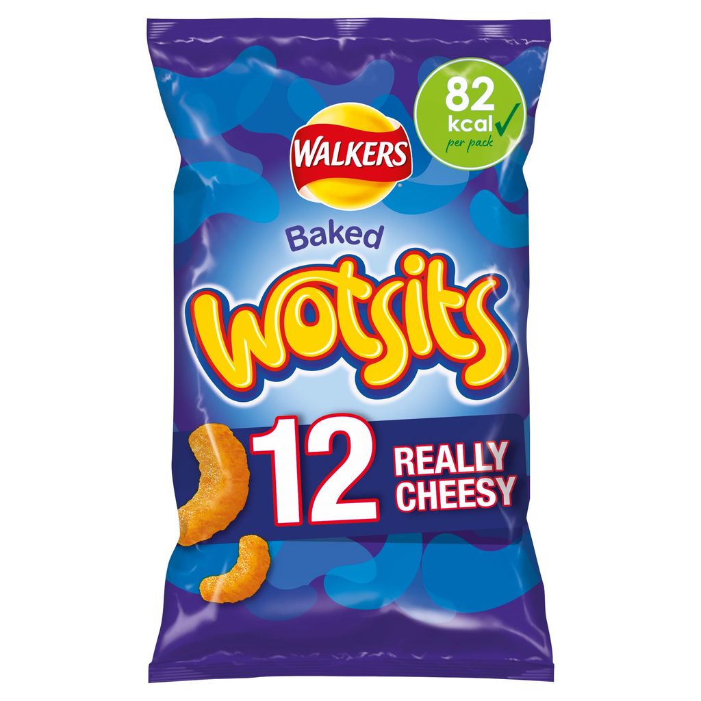 Walkers Wotsits Really Cheesy Multipack Snacks Crisps 12 x 16.5g (S&S £1.88/ £1.77)