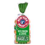 New York Bakery Co 5 Bagels: Red Onion & Chive / Wholemeal / Plain / Cinnamon & Raisin / Sesame (Nectar Price)