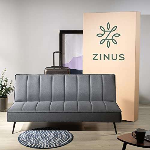 ZINUS Quinn Sofa Bed | Clic Clac Sofa Bed | Futon Sofa Bed | 2 in 1 Folding Sofa Bed for Flats, Guest Rooms, and Compact Spaces | Dark Grey
