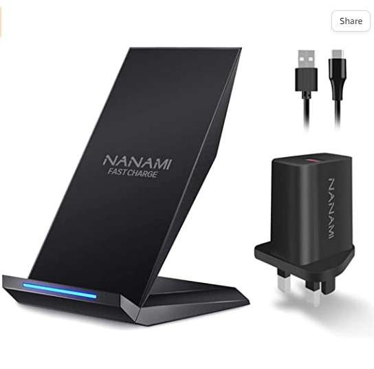 NANAMI Wireless Charger with Plug for Samsung and iPhone £22.99 with voucher sold by Yamipho-UK @ Amazon