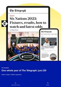 One whole year of The Telegraph digital subscription £39 via o2 Prority