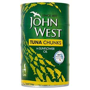 John West Tuna Chunks in Sunflower Oil 4 x 145 g. 3 for £10 @ Amazon