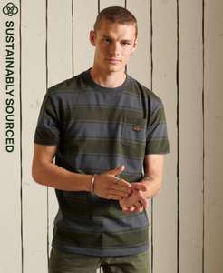 Superdry Mens Organic Cotton Striped Workwear Pocket T-Shirt, sizes S/M/L, £11.50 @ Superdry eBay Store