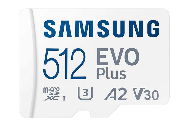 Samsung Evo Plus 512GB microSD SDXC U3 Class 10 A2 Memory Card 130MB/s with SD Adapter - £36 sold by Everway / fulfilled By Amazon