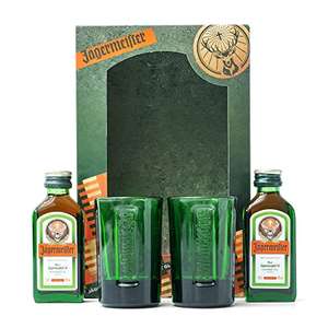 Jagermeister Gift Set - 2 x 2cl mini bottles and 2 x shot glasses - £5 with discount at checkout @ Amazon