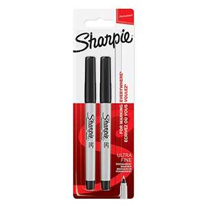 Sharpie Permanent Markers | Ultra-Fine Point, Black, 2 Count - £1 @ Amazon