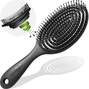 marQus Detangle Hair Brush, Ultra-soft bending Bristles and Body Black/Aqua/Gold/Pink With Voucher Sold By Flipfeld FBA