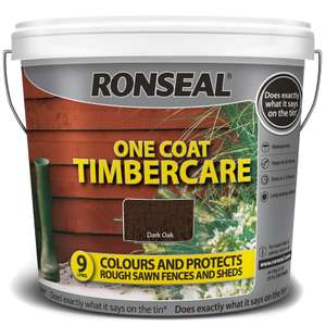 Ronseal One Coat Timbercare (Dark Oak) 9 Litres £6.99 @ Home Bargains Eccles