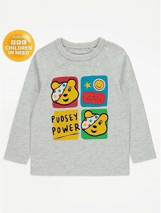 Children in Need Pudsey Light Grey Marl Top 50p Free Collection @ George (Asda)
