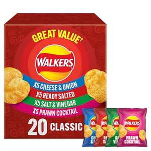 Walkers Classic Variety crisps 20x25g (£3 s&s and voucher select accounts)