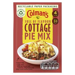 Colman's Cottage Pie perfect with creamy mashed potato Recipe Mix quick to prepare pie mix 45 g