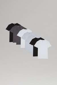 7 Pack Black, White, Grey Slim Fit T-Shirt £24.50 + £3.99 delivery at Burton