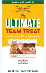 Any Dozen for £12 Online & In Krispy Kreme stores For Registered Members