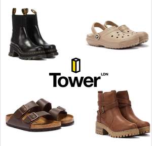 Up to 50% off Tower London Sale + Extra 10% off with code (Includes Dr Martens, New Balance, Crocs)