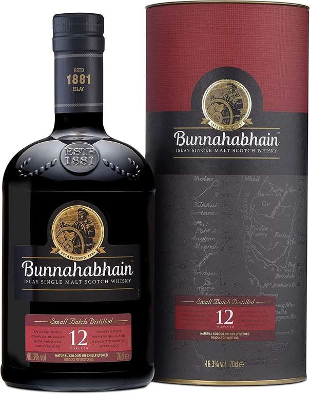 Bunnahabhain 12 Year Old Islay Single Malt Scotch Whisky, 70 cl - £36 / £32.40 with Subscribe & Save @ Amazon