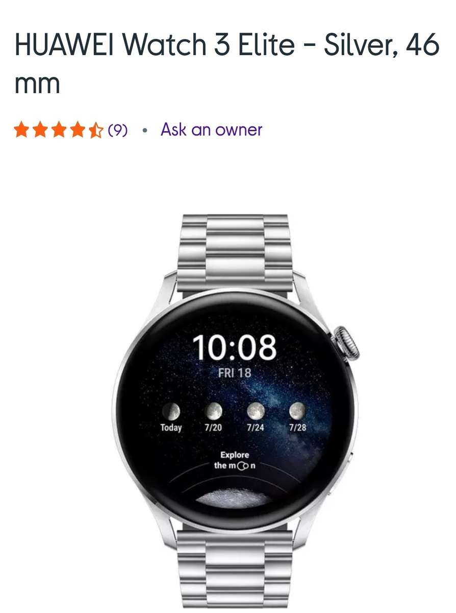 HUAWEI Watch 3 Elite - Silver, 46 mm 