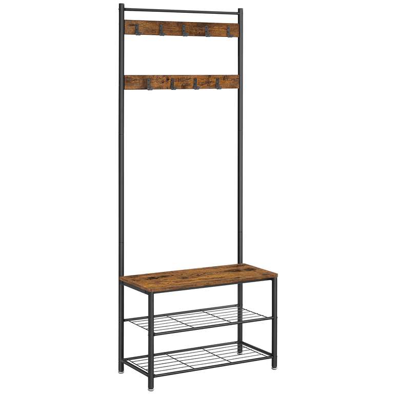 Vasagle Coat Stand with Shoe Storage Bench 32 x 70 x 177 cm Sold by Songmics Home UK