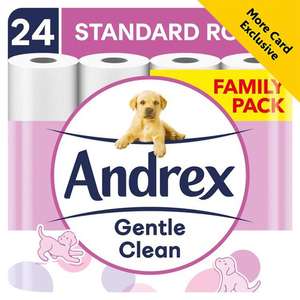 Andrex Gentle Clean 24 Rolls More Card Price