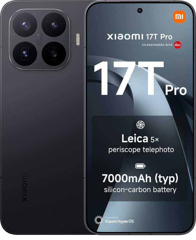 Xiaomi 17T Pro 144Hz 7000mAh battery Leica optics - 12GB + 256GB (With 90W Charger and Cable) - 512GB £629 With Voucher