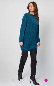 Womens Chenille Longline Cable Knit Jumper. All Sizes. With code
