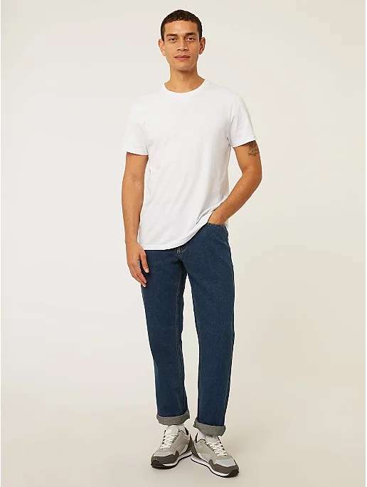 Mens Mid Blue Straight Fit Jeans - 2 for £16 Free Click and Collect @ Asda George