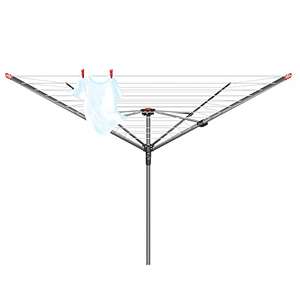 Vileda 4 Arm Rotary Dryer, Outdoor Clothes Airer with 45m washing Line, Silver