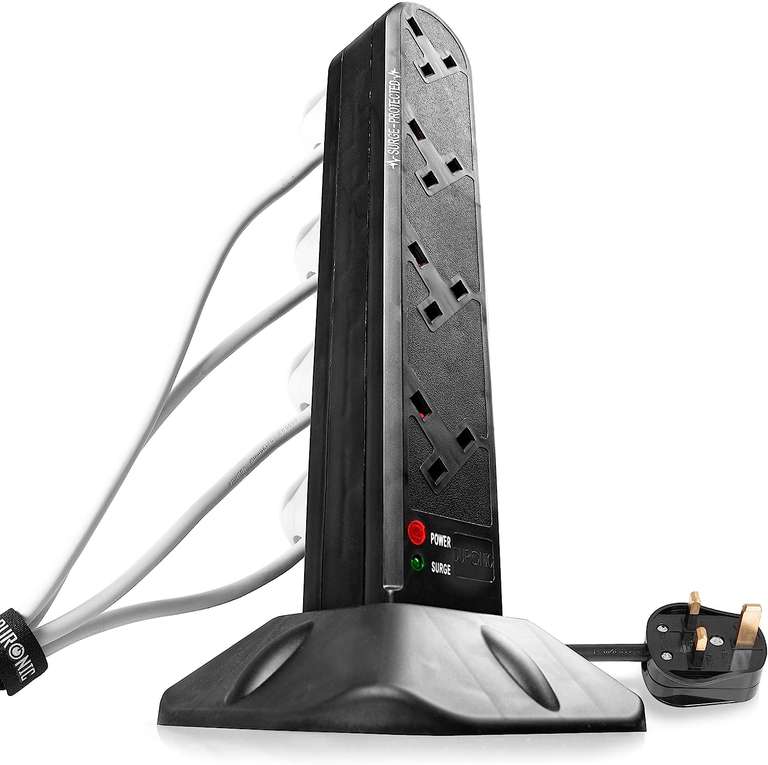 Duronic Extension Lead Tower ST8W Power Strip Cord Adaptor 8 Gang Way £11.89 / ST8B Black - £11.99 sold by Duronic @ Amazon