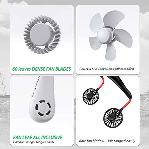 UseeShine Portable Neck Fan, bladeless, for Travelling, USB, Rechargeable, Personal Headphone Design - 3 Speeds Sold by TOP-TEAM FBA