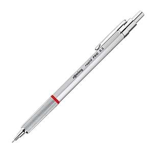 rOtring Rapid Pro Mechanical Pencil | HB 0.5 mm Lead Propelling Pencil | Reduced Lead Breakage | Silver Chrome Full-Metal Barrel