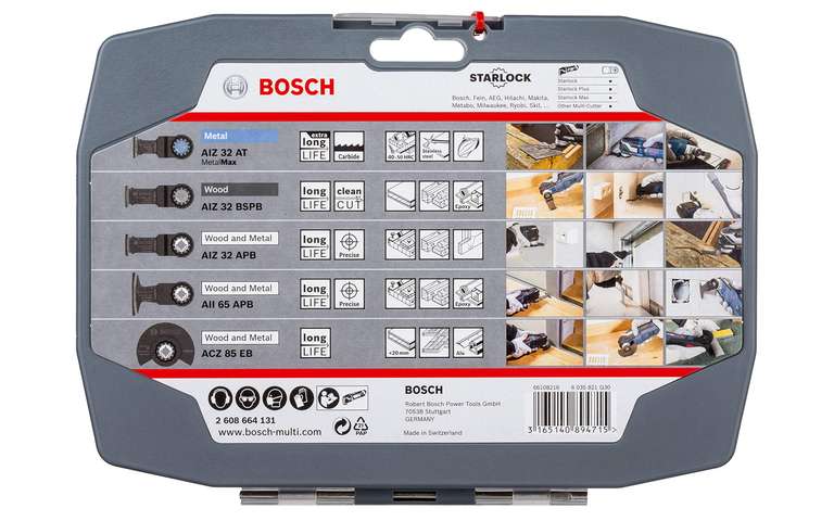 Bosch Professional 5-Piece Starlock Tungsten Carbide Plunge-Cutting Multi-Tool Blade Set