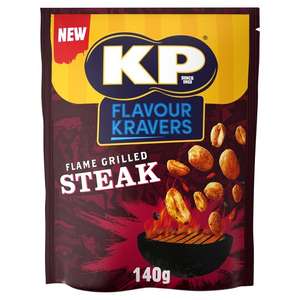 Kp Flavour Kravers Flamegrilled Steak Flavour Peanut 140G £1.50 Clubcard Price @ Tesco