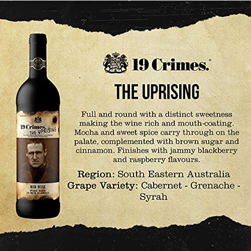 19 Crimes The Uprising Red Wine, 75cl - W/Voucher