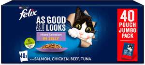 Purina Felix Cat Food jumbo Pack, Ocean Feasts,, As Good As It Looks, 40x100g £9.99 / £9.49 Sub & Save + 20% Voucher on 1st S&S @ Amazon