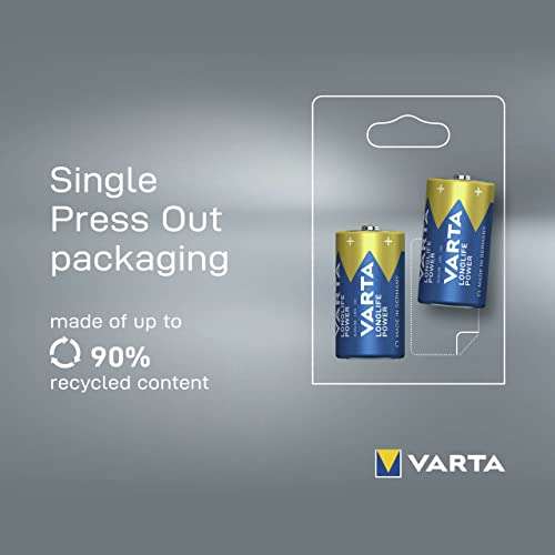 VARTA Longlife Power C Baby LR14 Alkaline Batteries (2-pack) £1.79 @ Amazon
