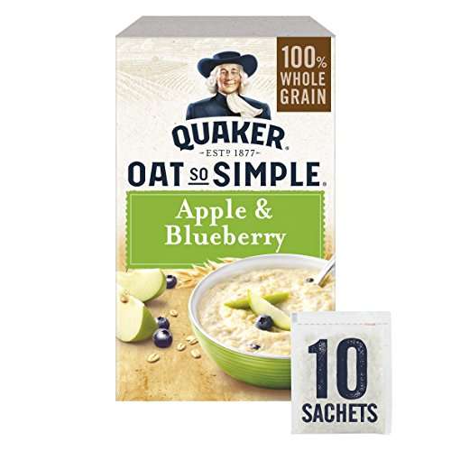 Quaker Oat So Simple Apple and Blueberry Porridge Sachets 36 g, 10 Count (Pack of 6) w/voucher, £9.90/£7.80 with S&S