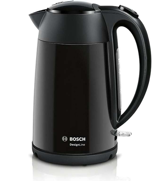 Cordless Bosch DesignLine TWK3P423GB Stainless Steel Kettle, 1.7 Litres, 3000W - Black @Amazon