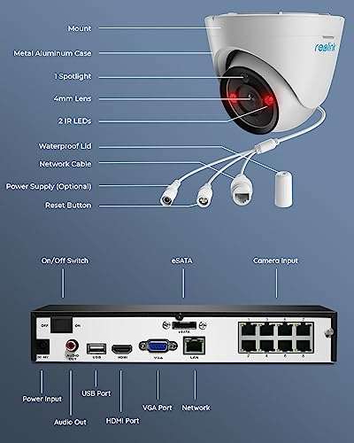 Reolink 12MP PoE Security Camera System, 4X 12MP IP Camera + 2TB HDD RLK8-1200D4-A £482.99 Prime Exclusive @ Amazon / ReolinkEU