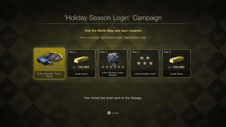 Play Gran Turismo Between December 15, 2024 and January 5, 2025 to Receive In Game Gifts From Two Special Campaigns!