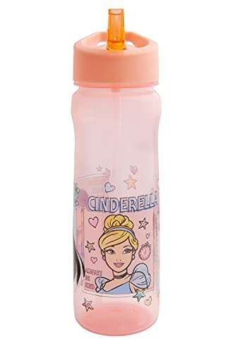 Polar Gear Disney Princess Water Bottle with Straw – Reusable Kids 600ml PP